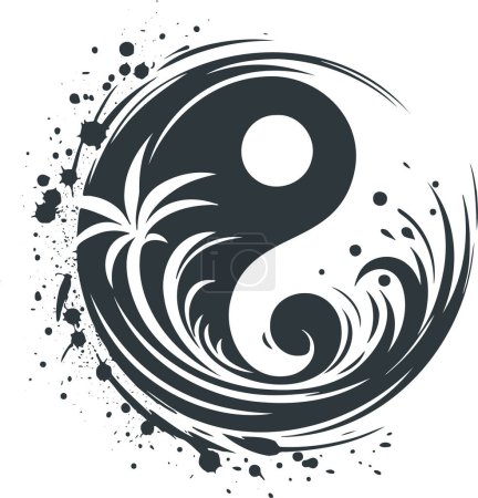 Ilustración de Elegante plantilla vectorial de Yin y Yang - Imagen libre de derechos