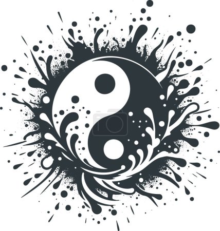 Ilustración de Plantilla vectorial de Yin y Yang en estilo de diseñador - Imagen libre de derechos