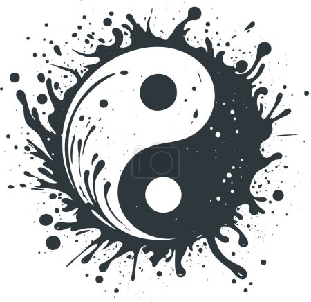 Ilustración de Yin Yang Vector diseño de plantilla con el diseñador estilizado símbolo - Imagen libre de derechos