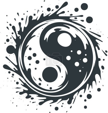 Ilustración de Diseñador vector estilizado Yin Yang símbolo - Imagen libre de derechos