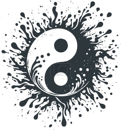 Ilustración de Diseñador estilizado Yin Yang vector símbolo - Imagen libre de derechos