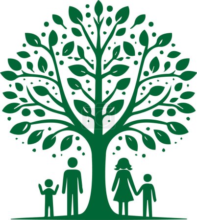 Ilustración de Símbolo de árbol genealógico e ilustración vectorial genealógica - Imagen libre de derechos