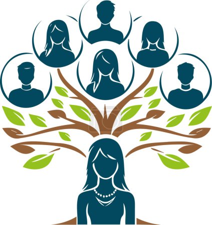 Vector graphic depicting genealogical lineage and family tree symbol