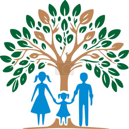 Ilustración de Símbolo genealógico ancestral e icono de vector de árbol familiar - Imagen libre de derechos