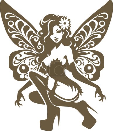 Pin up fairy vector design portraying a radiant and alluring character