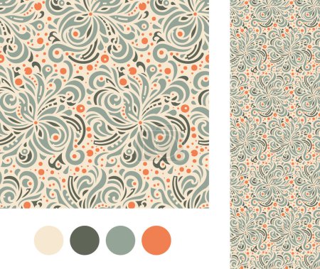 stylish seamless floral pattern as vector hand drawn background
