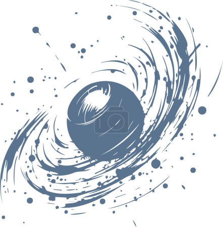 fast spinning ball as abstract vector stencil design
