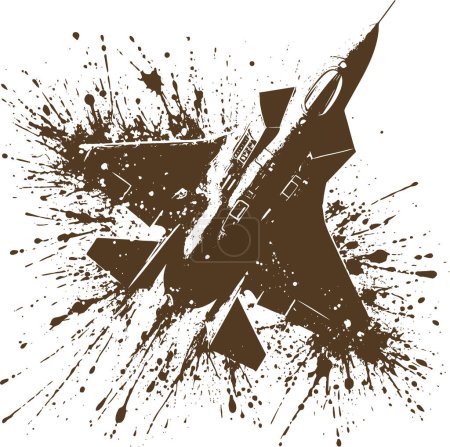 Modern military jet stencil vector abstract