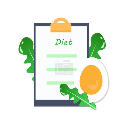Illustration for Healthy eating and diet planning. The concept of good nutrition and lifestyle. Vector illustration in flat style. - Royalty Free Image