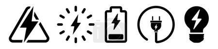 Photo for Lightning bolt icon set.Electric power symbol. Power energy sign. Vector illustration - Royalty Free Image
