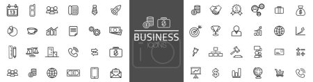 Photo for Set of business icon. Business and Finance web icons in line style. Money, bank, contact, infographic.Business and management line icons set. Management icon collection. Vector illustration - Royalty Free Image