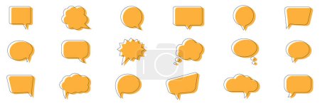 Photo for Speech Bubble set. Talk bubble. Cloud speech bubbles collection.Set of flat colorful bubble speech vector. Banners, price tags, stickers, posters, badges.. Vector illustration - Royalty Free Image