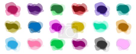Photo for Abstract blotch shape. Liquid shape elements. Set of modern graphic elements.Set of isolated abstract aqua spot with gradient or dynamic color. Vector illustration - Royalty Free Image