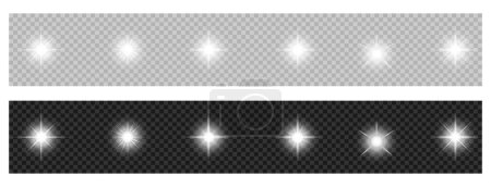 Photo for Sparkling star, vector glowing star light effect.Shine glowing stars. Vector illustration - Royalty Free Image