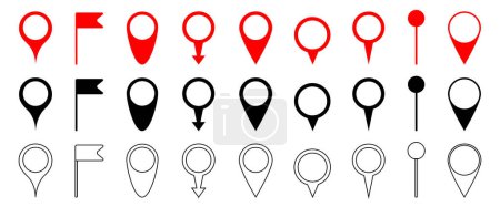 Photo for Set of map pin icons. Modern map markers.Flat Map pin icons to mark location. Vector illustration - Royalty Free Image