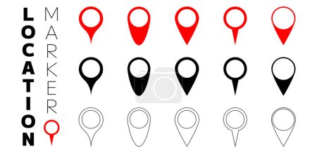 Photo for Set of map pin icons. Modern map markers.Flat Map pin icons to mark location. Vector illustration - Royalty Free Image