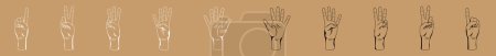Photo for Hand gesture icon set of various shapesIncluded icons as fingers interaction, pinky swear, forefinger point, greeting, pinch, hand washing and more. Vector illustration - Royalty Free Image