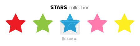 Photo for Five stars customer product rating review flat iconStars collection. Star vector icons. Golden and Black set of Stars, isolated on transparent background. Vector illustration - Royalty Free Image