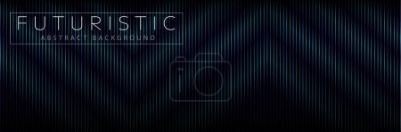 Photo for Futuristic abstract background. Glowing blue geometric lines design. Modern shiny blue diagonal rounded lines pattern. Horizontal banner template with space for your text. Vector illustration - Royalty Free Image
