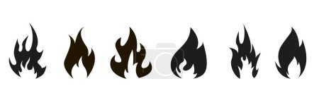Photo for Fire icon collection. Fire flame symbol. Bonfire silhouette logotype. Flames symbols set flat style - stock vector. Vector illustration - Royalty Free Image