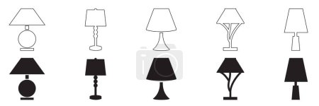 Photo for Lamp and Lighting Design vector line icon set.Standing lampshade icon set. Vector illustration - Royalty Free Image