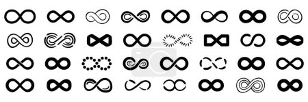 Photo for Infinity abstract multicolor signs set. Unlimited infinity collection icons flat style. Vector illustration - Royalty Free Image