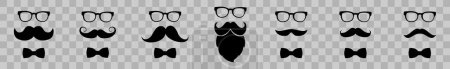 Photo for Moustache vector icon set. Whisker icons. Flat black moustache icon collection. Vector illustration - Royalty Free Image