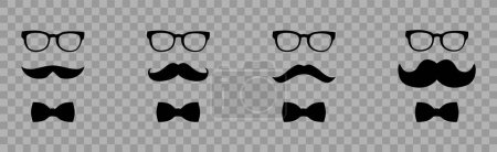 Photo for Moustache vector icon set. Whisker icons. Flat black moustache icon collection. Vector illustration - Royalty Free Image