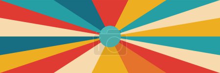 Illustration for Abstract background of rainbow groovy.design in 1970s Hippie Retro style. Vector illustration - Royalty Free Image