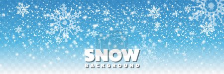 Photo for Realistic falling snow on transparent background.Seamless realistic falling snow or snowflakes. Vector illustration - Royalty Free Image