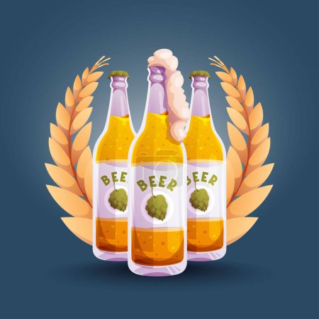 Illustration for Oktoberfest realistic beer vector badge design - Royalty Free Image