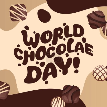 Ilustración de Día Mundial del Chocolate Banner Post - Imagen libre de derechos
