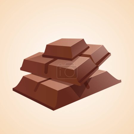 Chocolate Slices in light background 