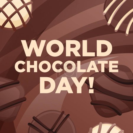 Illustration for World Chocolate Day Banner Post - Royalty Free Image
