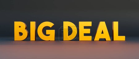 Photo for Big deal. Yellow banner with the message, big deal in capital letters. Sale, shopping, commercial sign, discount, retail, commercial activity, making money, agreement. - Royalty Free Image