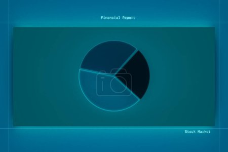 Photo for Pie chart on the dashboard. Business data, financial report, performance, revenue, product sales. Abstract business data concept. - Royalty Free Image