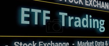 Téléchargez les photos : ETF Trading (Exchange Traded Funds) Bourse, investissement, risque, stratégie, fonds d'investissement. Illustration 3D - en image libre de droit