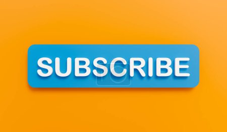 Subscribe banner in yellow and blue. Sign up, register, apply, support, social media follower. 