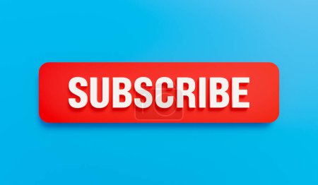Subscribe banner in red and blue. Sign up, register, apply, support, social media follower. 