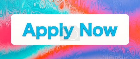 Apply Now. Sign, colored banner and text. Request, call, applying, hiring, motivation, opportunity, recruitment, trainee, for hire sign.