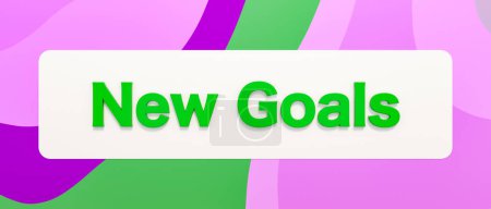 New goals. Colored banner and text. Objective, change, business motivational, to do list, chance.