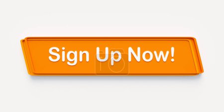 Sign up now. Orange colored banner. Subscription, register, apply for, opportunity, chance.