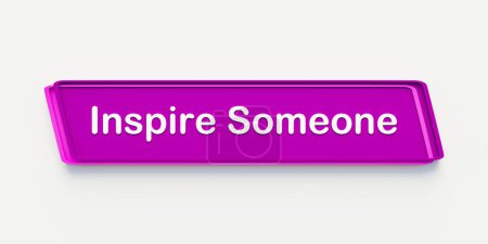 Inspire someone. Purple colored banner. Advice, encouragement, presentation, chance.