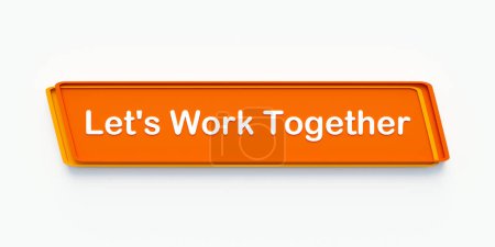 Téléchargez les photos : Travaillons ensemble. Bannière de couleur orange. Soutien, recrutement, affaires, embauche, motivation. - en image libre de droit