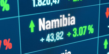 Téléchargez les photos : Namibie hausse du marché boursier. Croissance, tendance positive, marché haussier, marché boursier, marchés financiers, succès, entreprise. - en image libre de droit