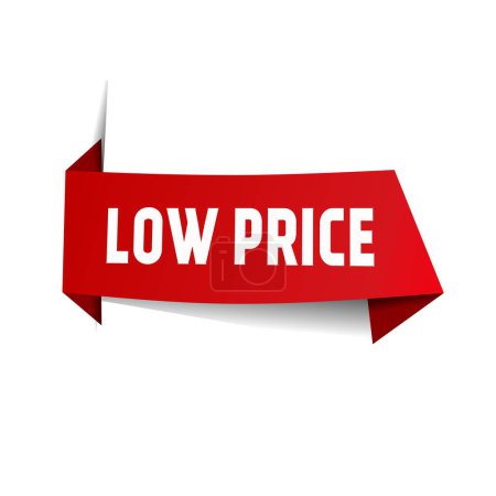 Illustration for Low price ribbon for banner icon. vector template. - Royalty Free Image