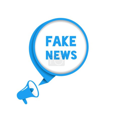 Illustration for Fake news. Speech bubble icon design with megaphone. Lie news, vector illustration. - Royalty Free Image