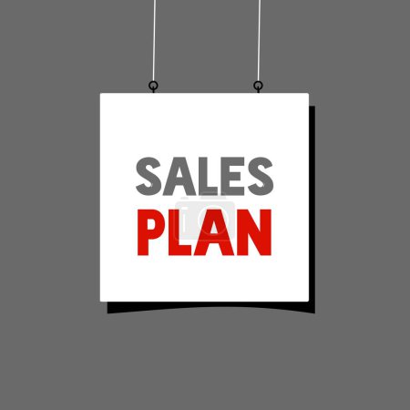 Sales plan text quote banner design. Marketing plan advertising and business strategy concept vector template.