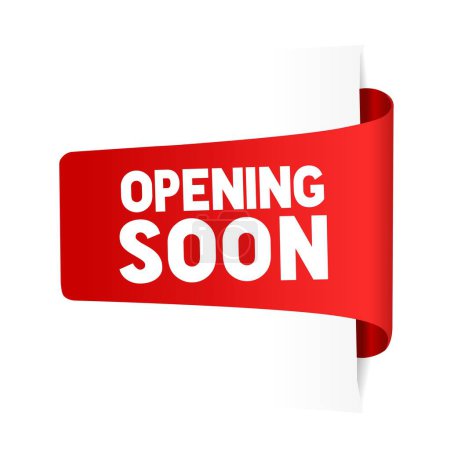 Opening soon banner. New Business concept design. Store opening label. Flat Vector illustration.