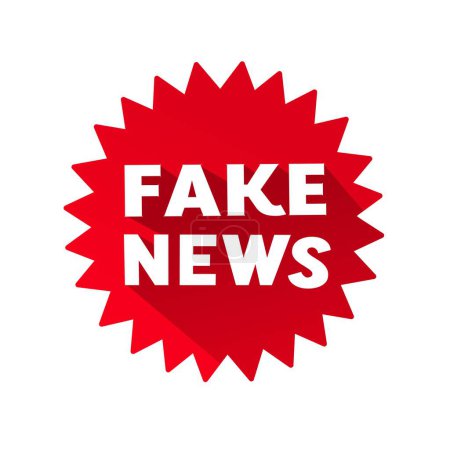 Illustration for Fake news banner, vector sticker icon. Modern design template. - Royalty Free Image